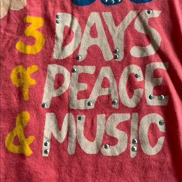Vintage Image Woodstock t-shirt pink w/ sequins XS - Picture 3 of 6